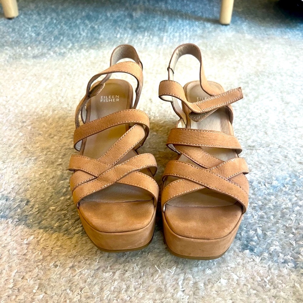 Eileen Fischer Wedge Sandal -Suede 7.5